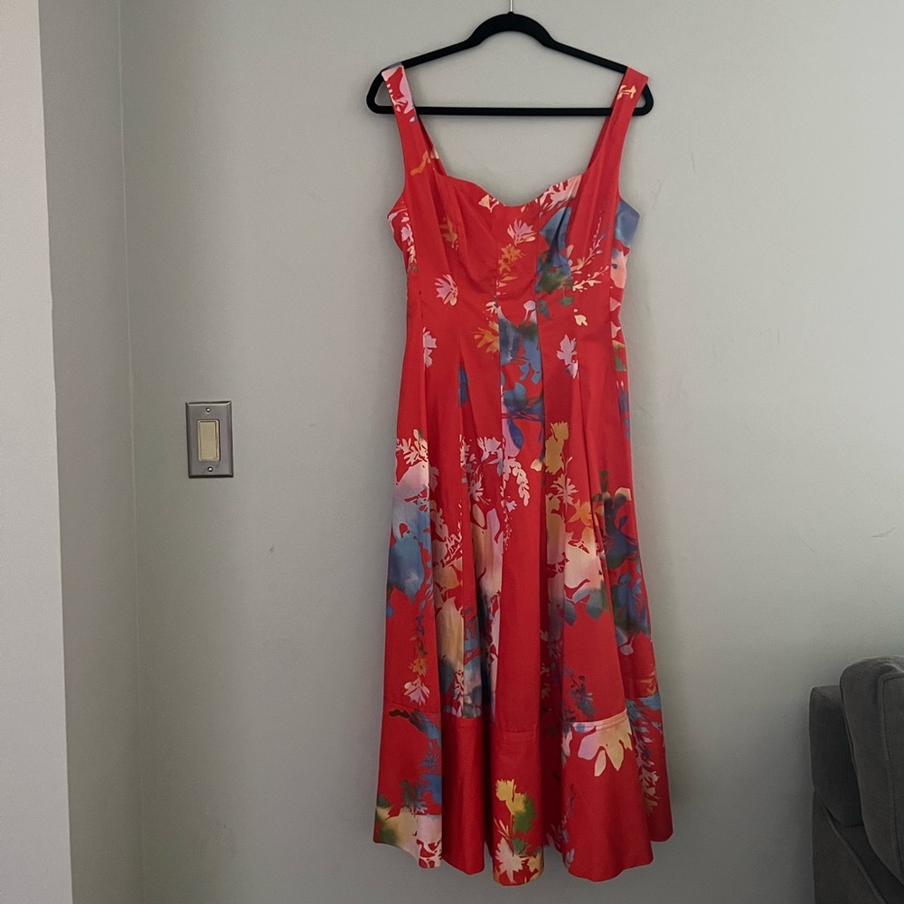 New with tags! Anthropologie Floral Red Sleeveless Dress